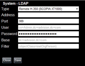 3. Select Upload. --Or-- To configure the LDAP server via the XT Series web interface: a. Access the XT Series web interface. b. Select Settings > System > LDAP. c. Select Add Server. d.