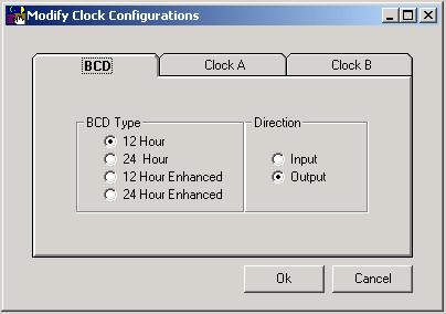 Clock Note: Clock programming option is available if Clock Board has been checked on System Configuration screen. Clock correction is only available with the V-CLK2924 Clock Correction Kit.