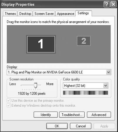 Configuration Windows 2000/XP/Vista To configure the image being displayed by the monitor that
