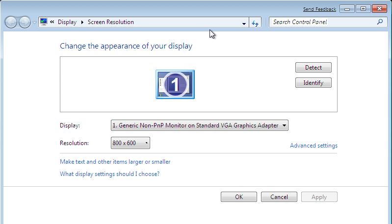 then click on the Settings tab to display the following screen: For Vista, right-click on a