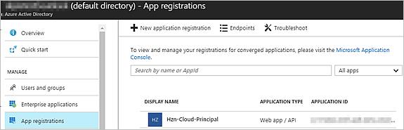 4 Click the service principal's icon to collect its application ID from its details.