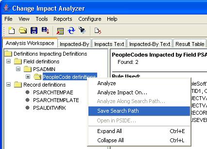 Chapter 9 Managing Search Paths Managing Search Paths These topics discuss how to manage search paths. Note: Default search paths and tables are delivered with Change Impact Analyzer.