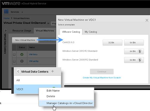 vcloud Air - Virtual Private Cloud OnDemand User's Guide Users assigned to the Virtual Infrastructure Administrator role can manage the catalogs available for a virtual data center by using vcloud