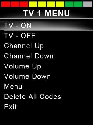 On entering IR Mode the user will be presented with a list of available IR Appliances, such as below. When a CJSM2 is dispatched from Curtiss-Wright, it will contain a default menu.