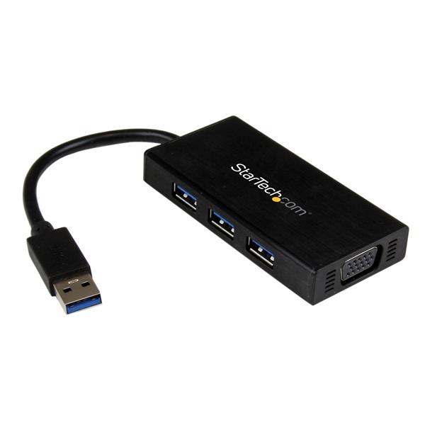 USB 3.0 to VGA External Multi Monitor Graphics Adapter with 3-Port USB Hub VGA and USB 3.0 Mini Dock 1920x1200 / 1080p Product ID: USB32VGAEH3 The USB32VGAEH3 USB 3.0 to VGA Adapter turns a USB 3.