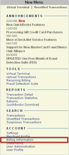 Page 22 of 30 Billing Information Fig. 12 Billing Information The Billing Information option will be moved from the Settings page and will be its own page within the Account menu.
