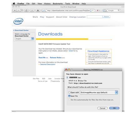 Figure 3. Download the ISO Image NOTES: 1. Mozilla Firefox* was used only as an example to create this screen shot and does not imply any endorsement or warranty by Intel. 2.