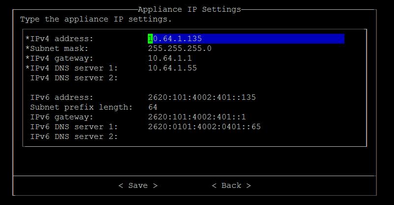 Trend Micro TippingPoint Advanced Threat Protection Analyzer 5.5 Installation and Deployment Guide The Appliance IP Settings screen appears. 3.