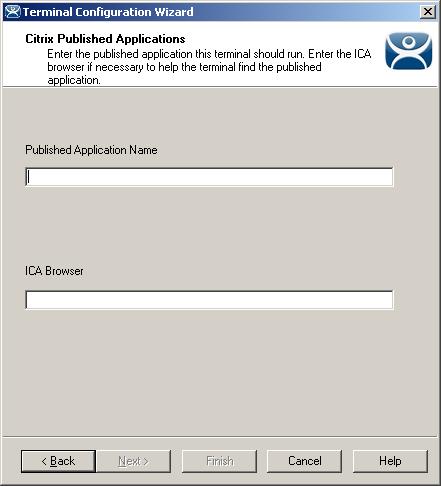 15.2.2.2 Citrix Published Applications Page Terminal Configuration Wizard - Citrix Published Applications Importance of Page: Defines what Citrix published application to have the terminal Fields: