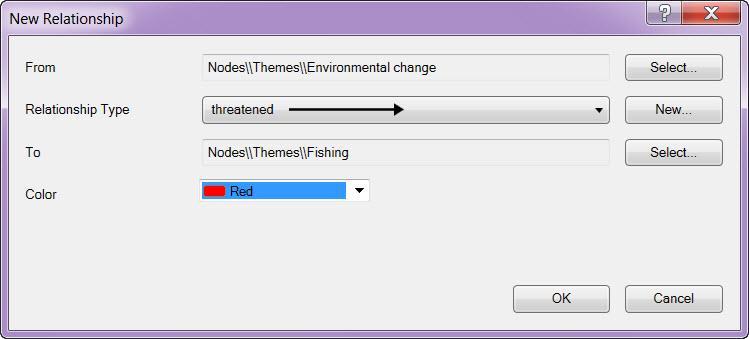 Relationship nodes 11 5 1. Click first Select for From, then choose Environmental change node. 2.