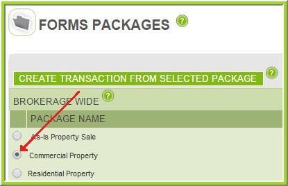 Create a New Transaction from an Existing Package 1. Log in and click the Forms Package icon or select the PACKAGES option from the menu at the top of the page. 2.