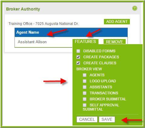 Enter the name of the assistant or agent, and then click on SEARCH. Once the name appears, click on the name to add them to the Broker Authority list. 4.