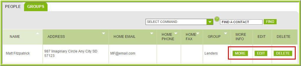 Find a Contact 1. Log in and select the CONTACTS option from the menu at the top of the page. 2.