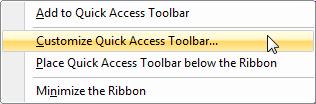 This will open a dialog box displaying all icons currently in our quick access toolbar,