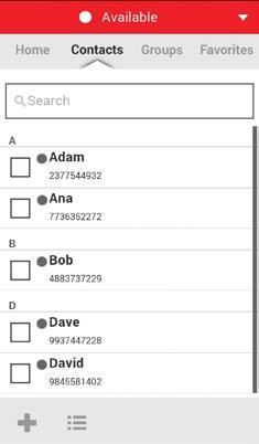 Multiple Contacts Selection The PTT+ contact list allows you to select multiple contacts at one time. With multiple contacts selected, you can make a group call or create a group.