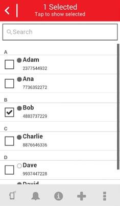 4. After saving the contact, it will appear in the PTT+ contact list. Edit Contacts To edit a contact: 1.