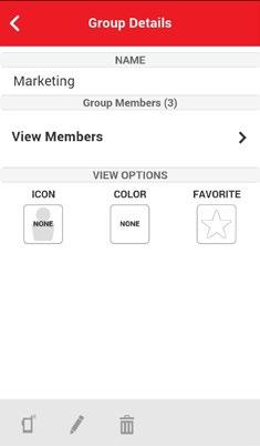 From the Groups tab, select a group and tap in the