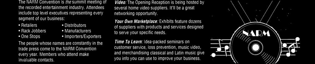 Opening Reception is being hosted by several home video suppliers. It'll be a great networking opportunity.