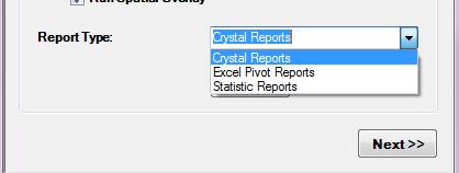11. Select the type of report that you would like to produce.