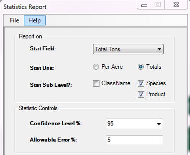 Statistics Reports c. Select Statistics Report if you would like to produce a statistics report output to Excel. 1. First, set your Report On values and Statistic Controls.