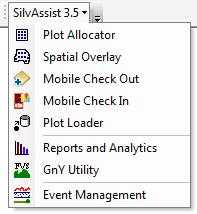 Preparing to Use SilvAssist To utilize the SilvAssist 3.5 Toolbar for ArcGIS: 1. Open ArcMap and right click on the toolbars. 2. The toolbar list will open (image at right).