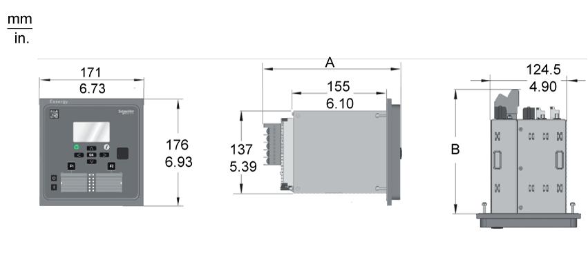 Dimensions Drawings Base Unit Dimensions A B With screw connector