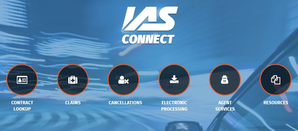 NAVIGATING IAS CONNECT Each general area of IAS CONNECT can be accessed from the landing page and can also be accessed from the top menu bar on each page.