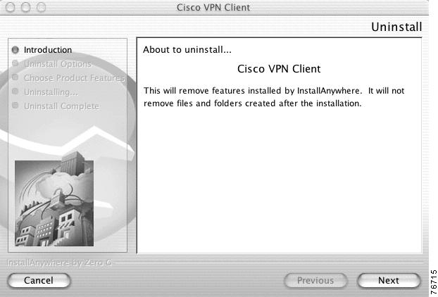 If the authentication is successful, you can continue to uninstall the VPN client.