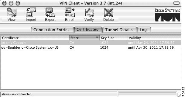 CHAPTER 6 Managing Certificates This chapter describes how to enroll and manage digital certificates for the VPN client for Mac OS X.
