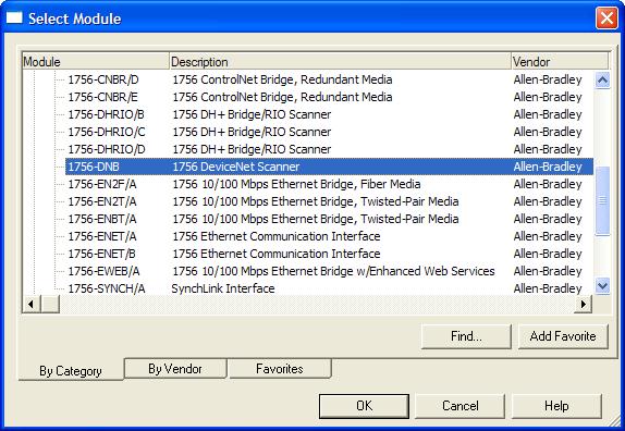 b. Click OK. The RSLogix 5000 dialog box reappears with the treeview in the left pane. 3. In the treeview, right-click the I/O Configuration folder and choose New Module.