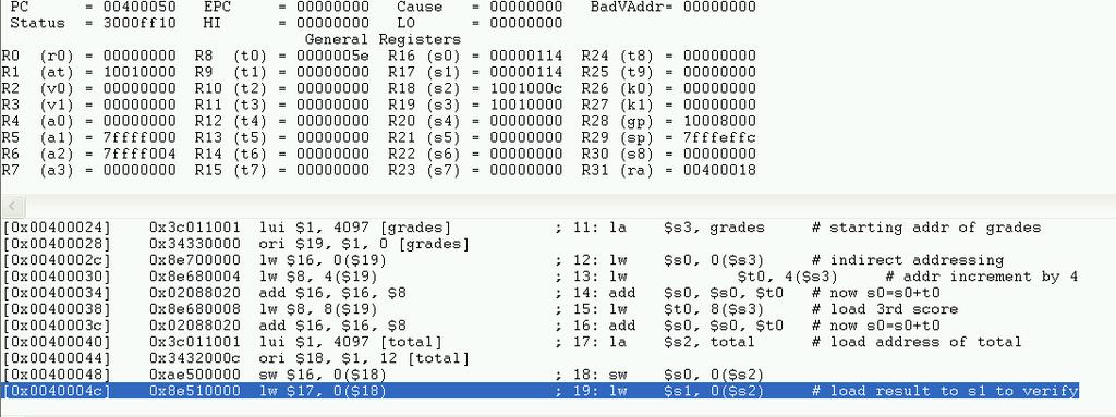 Example of Load/Save Data Program 3 students grades are saved in the memory, compute its sum and store at the end of array: Grades = [94 90 83], store 94+90+83 at Total Use store register value to