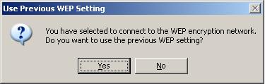 WEP encryption with the key 1111111111.