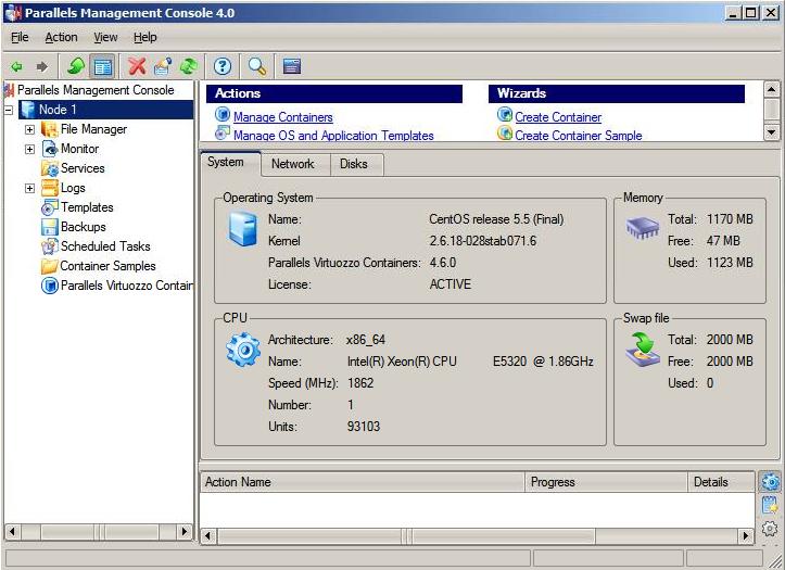 Parallels Virtuozzo Containers Philosophy Parallels Management Console Overview Parallels Management Console is a remote management tool for Parallels Virtuozzo Containers with a graphical user