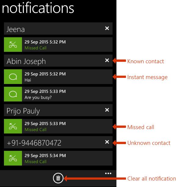 If you tap on a known contact, you will go into the details screen for that contact, which includes the full call log as well as any instant message history.