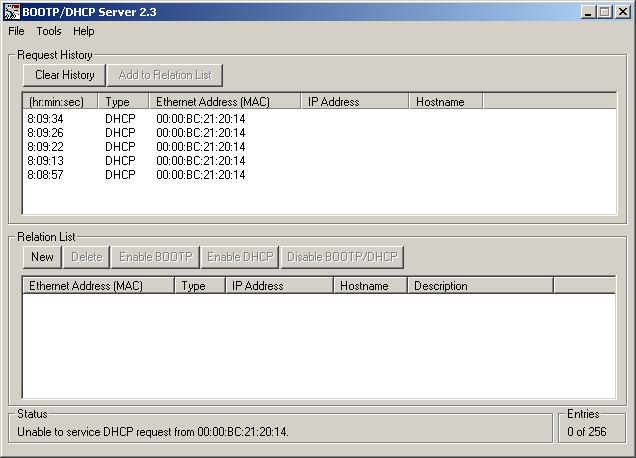 Configure the Adapter for Your EtherNet/IP Network 19 The BOOTP/DHCP Request History dialog