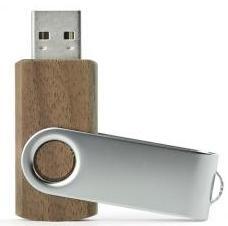 Twister wooden Natural Compact, made of metal and wood, portable USB memory