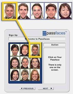 2.2 Passface Technique : It is a technique where the user sees a grid of nine faces and selects one face previously chosen by the user as shown in figure 2.