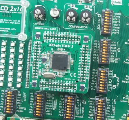 BIG8051 7 2.0. C8051F040 microcontroller The BIG8051 development system comes with a 100-pin microcontroller C8051F040 in TQFP package. The microcontroller is soldered on the MCU card.