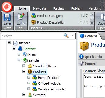 4.3 Creating New Items in the Content Editor There are several ways to create new items in the Content Editor. You can: Insert a new item Duplicate an existing item Copy an item to another location.