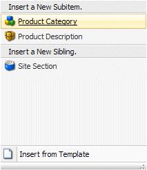 Alternatively, in the Insert group, click the drop-down arrow list that appears: and select the subitem from the To insert an item at the same level as the current item,