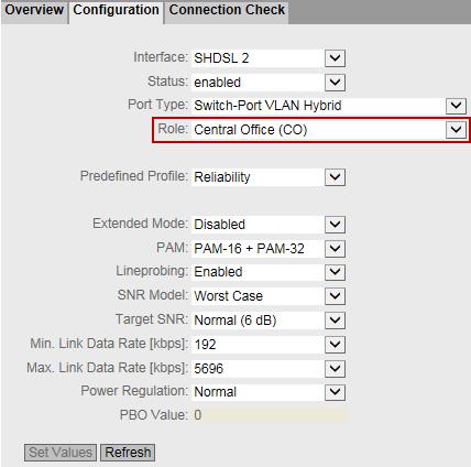 5 Configure SCALANCE M 826-2 3. Set the same role as for the interface "SHDSL 1". 4.
