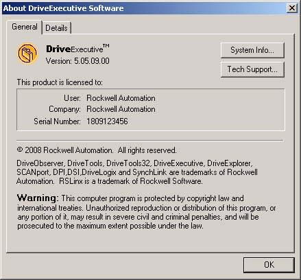 5 Method #2 In DriveExecutive, select Help >> About DriveExecutive to display the About DriveExecutive Software window.