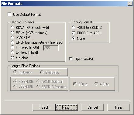 Configuring Print Stream Types To configure the Metacode print stream wizard File Formats page: 1.