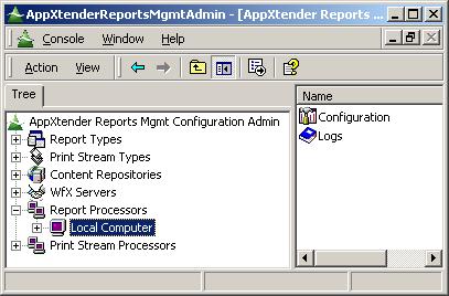 Managing the Report Processor Configuring the Report Processor This section describes how to configure various aspects of the AppXtender Reports Mgmt Report Processor.