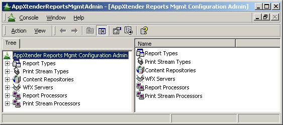 ApplicationXtender Reports Management Configuration Admin Opening the AppXtender Reports Mgmt Configuration Admin The AppXtender Reports Mgmt Configuration Admin allows you to configure all aspects