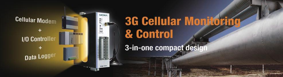 The iologik W5300 series comes with a cellular interface that supports tri-band HSDPA/UMTS and quad-band GSM/GPRS/EDGE frequencies, offering a full spectrum of 3G mobile communication services.