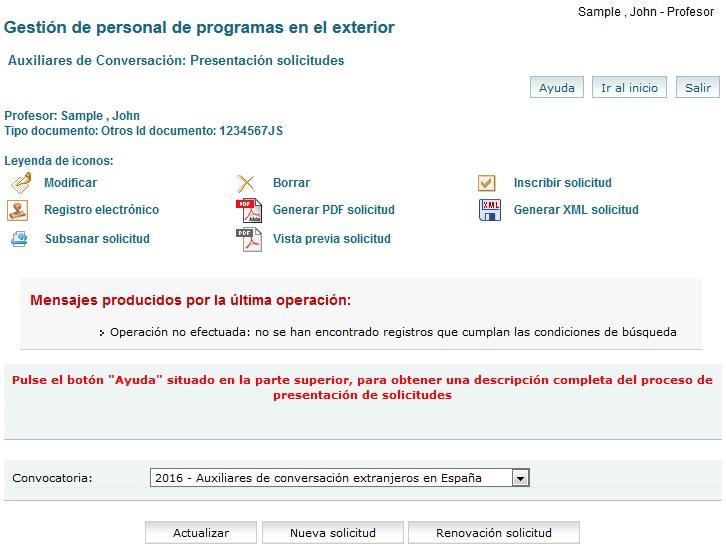 Step 2. Select 2018 Auxiliares de conversación extranjeros en España From there, please select 2018 Auxiliares de Conversación extranjeros en España from the drop down menu.