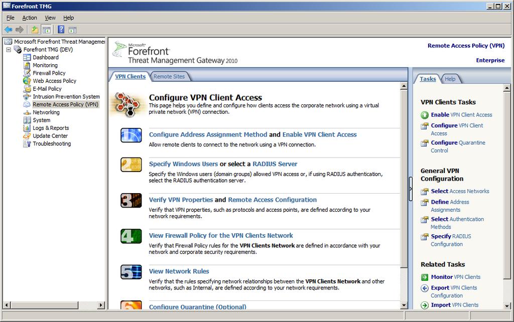 Authlogics Configuration on TMG 2010 The Microsoft Forefront TMG 2010 server will require additional configuration for use with Authlogics Forefront TMG Agent.