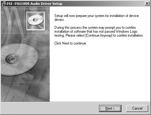 Then launch setup.exe from the Windows folder of the included driver CD or from a download of a recent driver from our website.