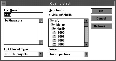 2.2 Loading (opening) a project with Project Open project. You can use the dialog box to select the project name, drive and directory from which you want to load the project.